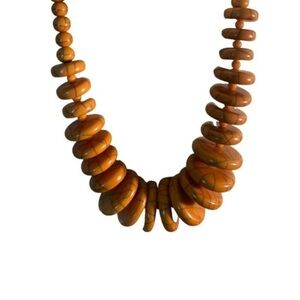 Edge necklace chunky orange basketball disc jewelry lobster clasp necklace OS